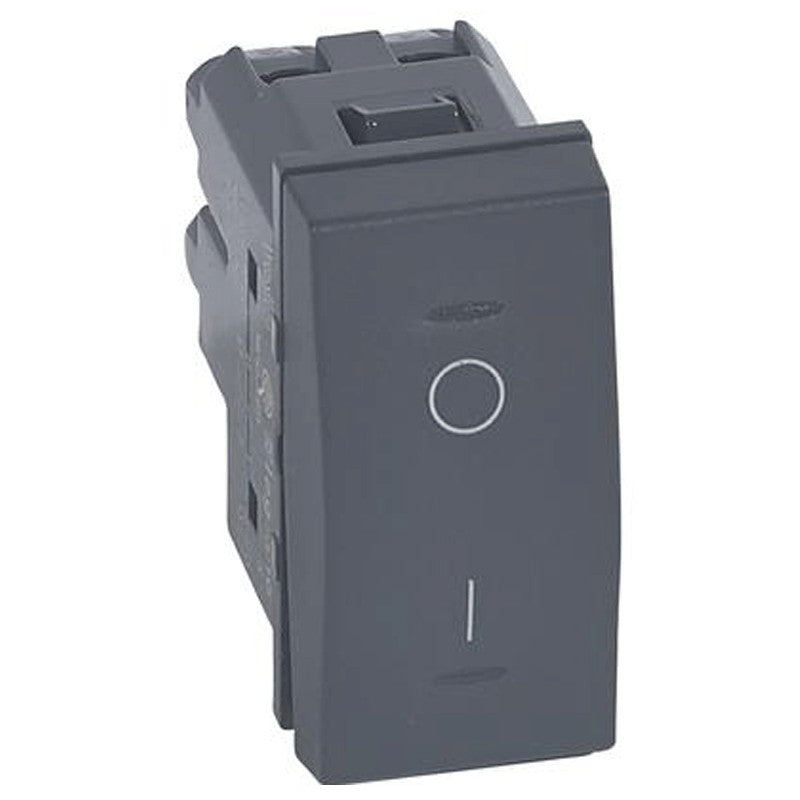 Interruttore bipolare Legrand Vela 16A antracite 1 modulo 682740 Interruttore bipolare Legrand Vela 16A antracite 1 modulo 682740
